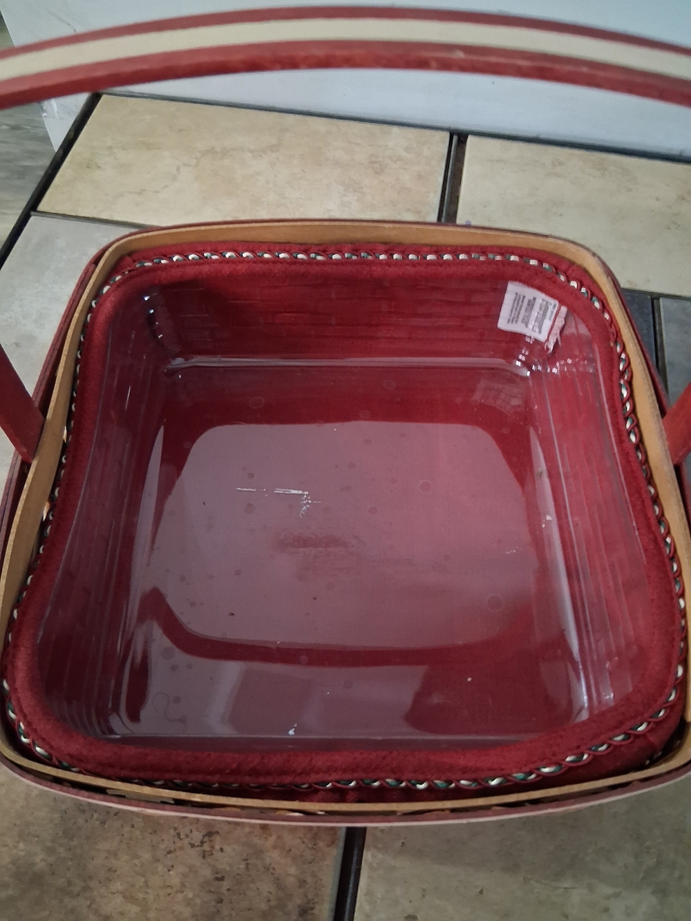Longaberger Snowflake Cookie Basket with Red Lid - Picture 8 of 10